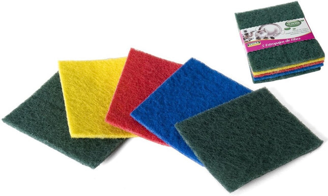 5 Kleurige Professionele schuurpads middel grof | Gekleurde schuurlapjes | schuurvlies | Spons | Sponzen | schoonmaak | Keukenartikelen