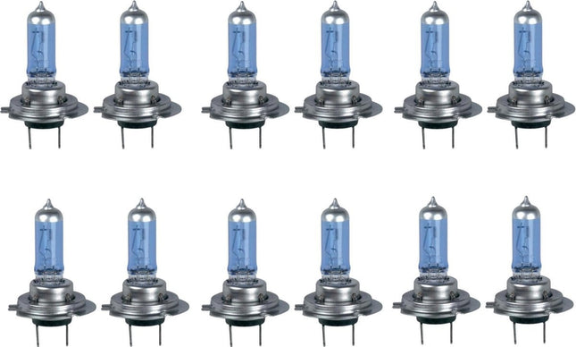 12 STUKS 12V 60/55W H4 P43t Halogeenlamp 6500K Auto Halogeenlamp Xenon Donkerblauw Glas Super Wit Hoog Wattage Lamp Off Road Gebruik H4 autolampen - H4 - 12V 55W - 12 Stuk | Blauw