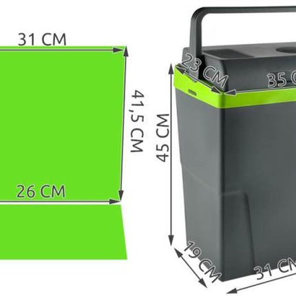 Koelbox 12V - Elektrische Koelbox - 16 L tot 22 L DC - 12V - Grijs-groen Koelt én verwarmt, dus ook handig als je eten warm wilt houden.