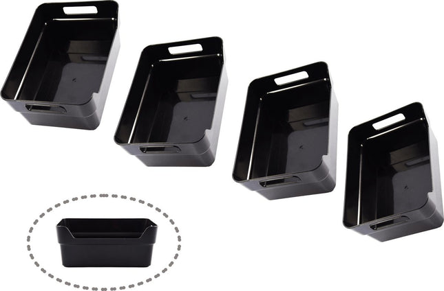 Opberg box kopen- Bakjes - Opbergbak - Gereedschapsbak 4 stuks - afmeting 200 mm x 140 mm x 80mm - Opbergbox 