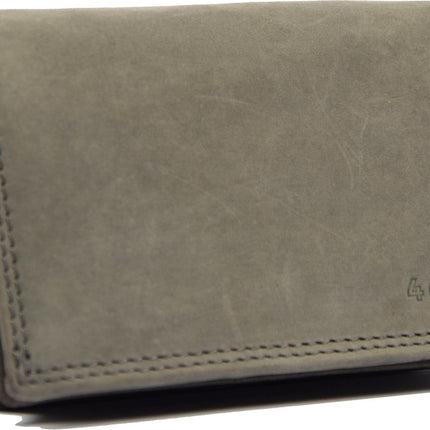 Stijlvolle Portemonnee Van Buffelleer - RFID - 14 Pasjes - Grijs - 4East - RFID - Drukknopen - 13X9X3 cm 