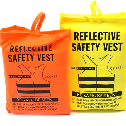 veiligheidsvest in mooi zak oranje/geel 2 stuks Veilig safety | Veiligheidshesje | Bouw | Verkeer | veiligheidsvest voor veiligheidswaarschuwing - Oranje/Geel