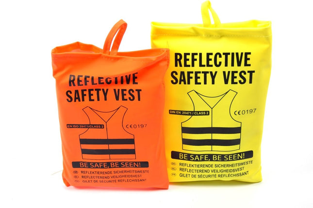 veiligheidsvest in mooi zak oranje/geel 2 stuks Veilig safety | Veiligheidshesje | Bouw | Verkeer | veiligheidsvest voor veiligheidswaarschuwing - Oranje/Geel