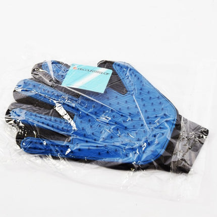 Vachthandschoen Rechts | Blauw - Dierenborstel handschoen -haarverwijderaar voor dieren - Dierenhaar handschoenen - Vachtverzorgingshandschoen