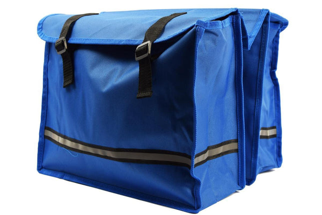 Dubbele Fietstas waterdicht met reflecterende strepen voor extra veiligheid- Fietstas blauw 36x30x12cm