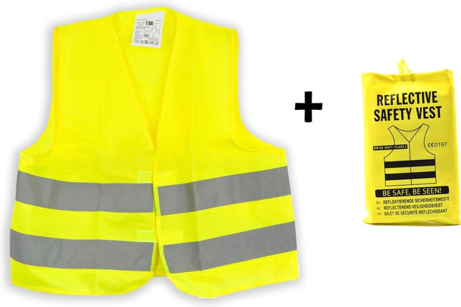 1x Veiligheidsvest In Mooi zak Geel| Veilig safety | Veiligheidshesje | Bouw | Verkeer | veiligheidsvest voor veiligheidswaarschuwing - Geel