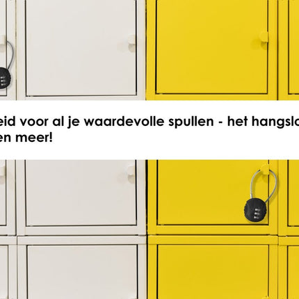 Hangslot met Cijfercode – Weerbestendig Cijferslot voor Fiets – Duurzaam Staal & Plastic – Veiligheidscode Binnen & Buiten – 9x3.8x1.2cm