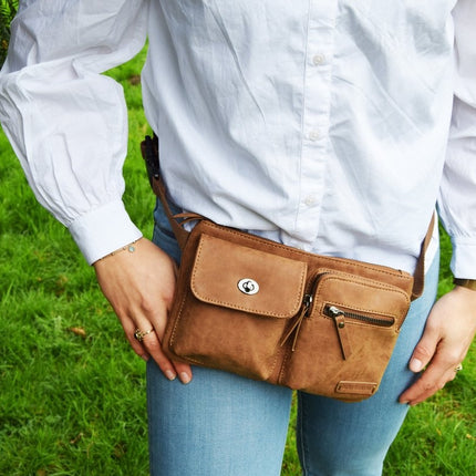 Heuptas Bicky Bernard - Heuptas - fanny pack - Heuptasje - Heuptasje dames - Heuptasje heren - heuptas festival - WDL - 3185 - Camel - Cognac