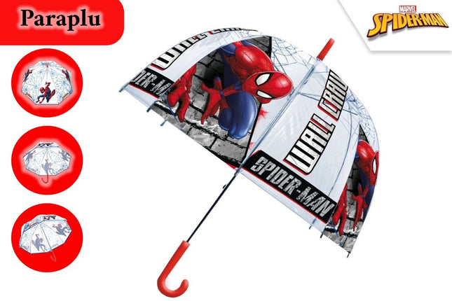 Paraplu kinderen - Spiderman Kinderparaplu - Disney Kinderparaplu Spiderman  - kinderparaplu doorzichtig - automatische paraplu 