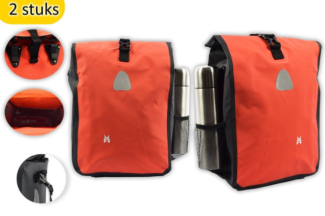Enkele fiets tas 16 liter fietstas 2 stuks met inhoud van 16 Liter afmeting 27x 14 x 49cm -Let op fietstas enkel 16 Litre