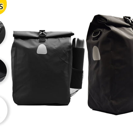 Enkele Fietstassen praktische Set van 2 Veelzijdige : Schoudertas in 1 | Sterk, Waterdicht en Ruime 42 Liter Capaciteit (21 liter per tas) | Met Tarpaulin Materiaal