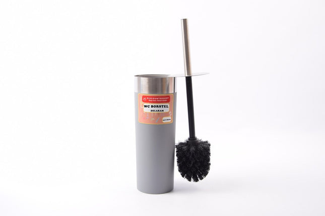 Toiletborstel Delaram mat grijs / wc borstel rond 24cm