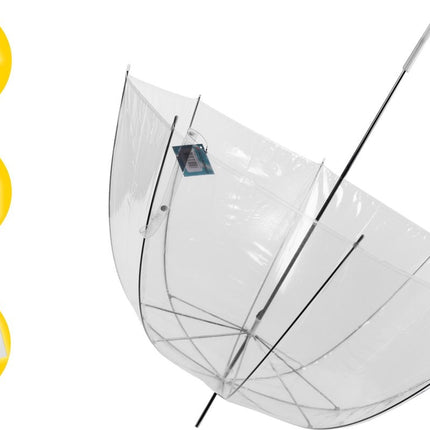 Transparant Paraplu Goedkope 75 cm - 16 stuks Voordelpak - Luxe Trouwparaplu Bruiloft