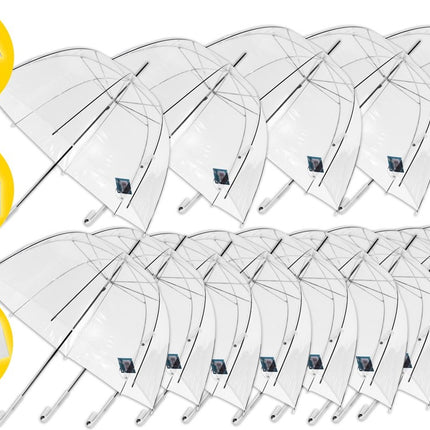 Transparant Paraplu Goedkope 75 cm - 16 stuks Voordelpak - Luxe Trouwparaplu Bruiloft