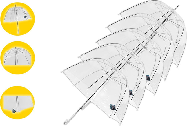 Trouwparaplu voor Regen 6 stuks - 75 cm Diameter - Doorzichtige Paraplu - Windbestendige Paraplu Huwelijk