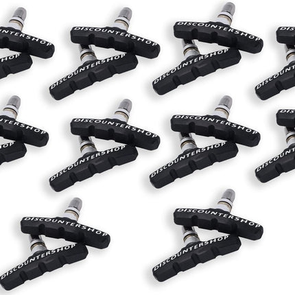 10 set Universele Rubberen Fiets V Remblokken Set - 10 Paar – 20 Stuks – 70mm | Rubber Remblokjes | Fietsen Remblok | Remblokkenset | Remblokset Geschikt voor Mountainbike, Stadsfiets, Vouwfiets en Tourfiets