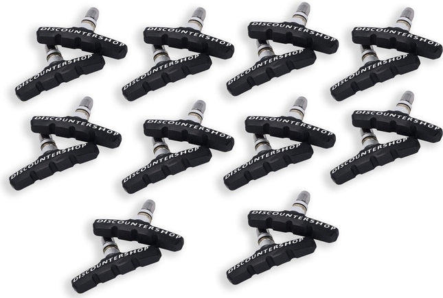 10 set Universele Rubberen Fiets V Remblokken Set - 10 Paar – 20 Stuks – 70mm | Rubber Remblokjes | Fietsen Remblok | Remblokkenset | Remblokset Geschikt voor Mountainbike, Stadsfiets, Vouwfiets en Tourfiets