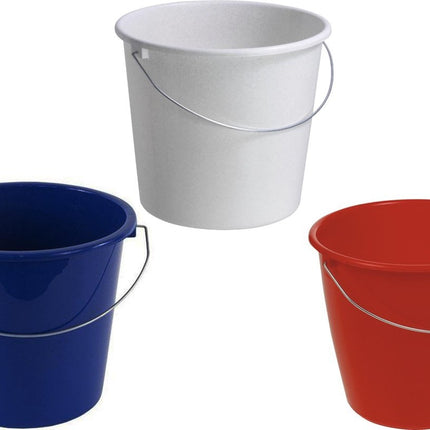 3 Stuks emmer Stevige huishoud emmers - 10 liter bouwemmer, emmer met handvat, oogstemmer, poetsemmer, wateremmer, cementemmer, mortelemmer
