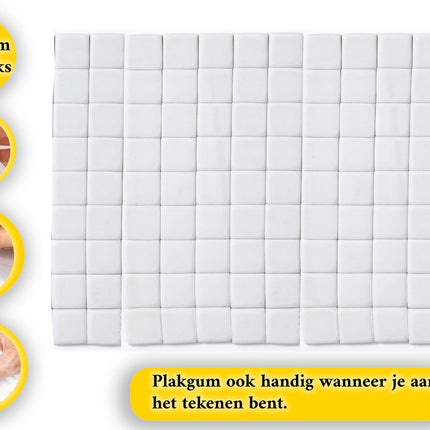 Plakgum met 240 stuks in verpakking voordeelpak- Plakband gum met 240 stuks in verpakking - Plaklijm kneedgum - Lijm - Kneaded Eraser