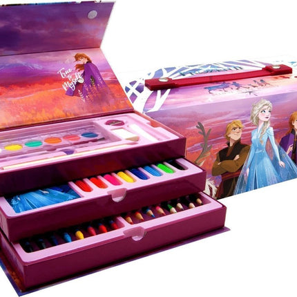 Disney Frozen Kleurset 42-delig Frozen Disney Kleurdoos met lade - Frozen kleurpotloden - waterkleuren Frozen - Stiftenkleur - Stiften - 42 onderdelen.