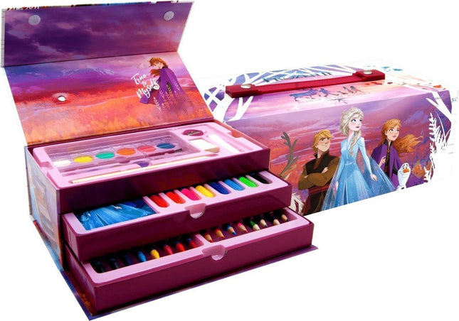 Disney Frozen Kleurset 42-delig Frozen Disney Kleurdoos met lade - Frozen kleurpotloden - waterkleuren Frozen - Stiftenkleur - Stiften - 42 onderdelen.