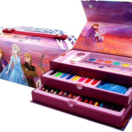 Disney Frozen Kleurset 42-delig Frozen Disney Kleurdoos met lade - Frozen kleurpotloden - waterkleuren Frozen - Stiftenkleur - Stiften - 42 onderdelen.
