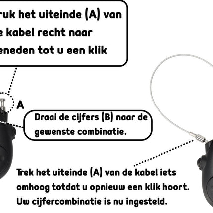 Cijferslot Set van 7 – Weerbestendig Kabelslot met Cijfercode voor Ski’s, Snowboards, Fietsen, Koffers, & Meer – 80 cm Stalen Kabel voor Optimale Beveiliging