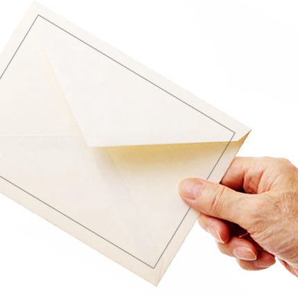 156x luxe wenskaartenveloppen C6 120x185mm - 12x18.5 cm - 120 grams wit crème - envelop met borderline