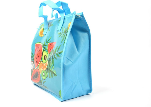 Fresh & Cold koeltas -  Lunchtas - Koeltas - Lunchbox - Leuke Vrolijke Picknicktas -  koel|tas| strand| Koelbox | dames 8 liter polyetheen Blauw