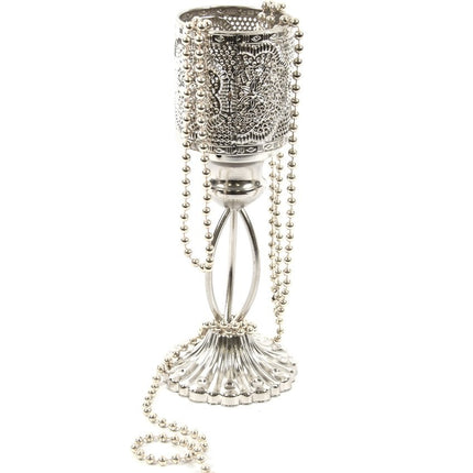 Set van 3 Prachtige Oosterse Lantaarn | Metalen Kaarsenhouder Zilver | 27cm | Waxinelichthouder | Kandelaar