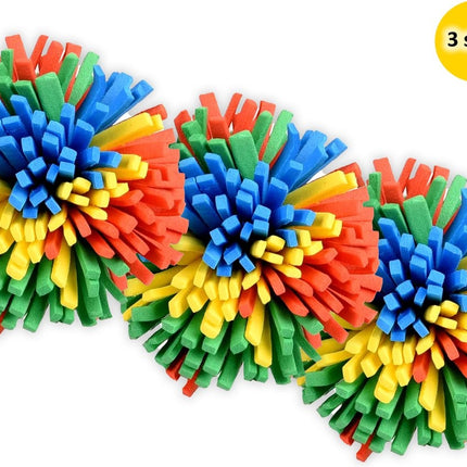 Katten speelgoed - speelgoed hoepsy pompen multi kleur 6 cm - 3 stuks in de verpakking