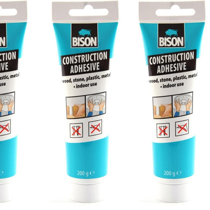 3x Constructielijm - Montagelijm van Bison met 200 gram -
