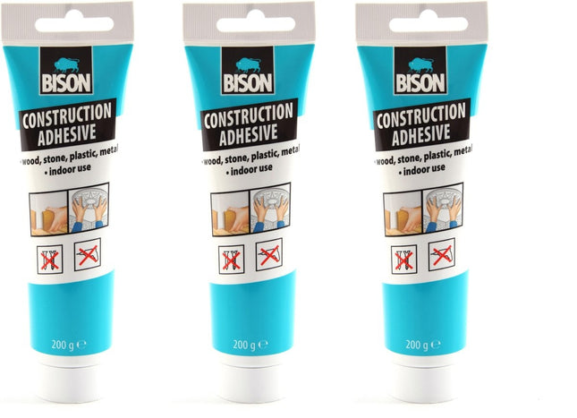 3x Constructielijm - Montagelijm van Bison met 200 gram -