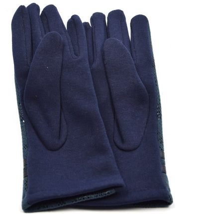 Zachte dames handschoenen Let's Snake| Zwart blauw |Slangenprint |Handschoenen Dames Handschoenen Warm Touch - Trendy handschoenen voor winter look - Handschoenen touchscreen