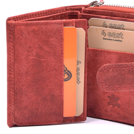 Portemonnee - Portemonnee dames - Portemonnee heren - Portemonnee pasjes - RFID Protected Anti skim - 4East - 4E-209 - Rood