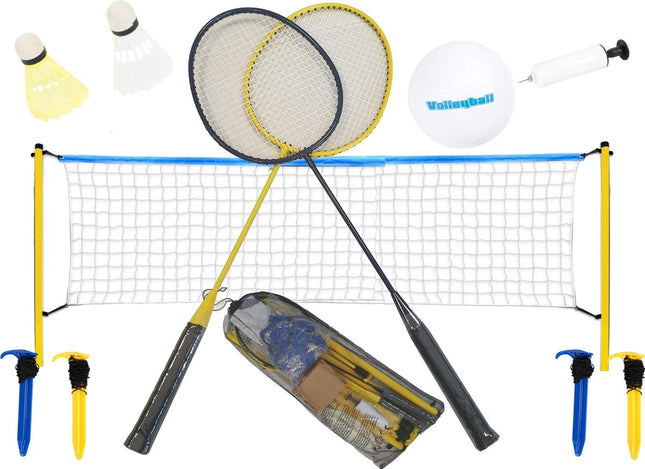 Badminton set met volleybal Inclusief shuttles - met net 310 x 168 cm