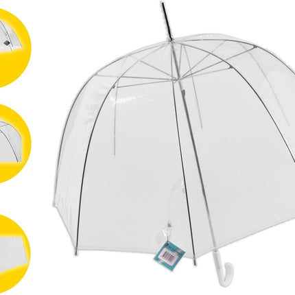 Transparant Paraplu Goedkope - 13 stuks Voordelpak - Trouwparaplu voor Regen - 75 cm Damesparaplu