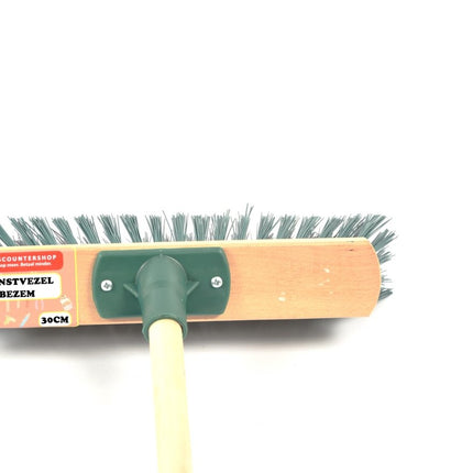 Bezem 30 cm inclusief staal 120 cm groen Huishouden Bezem stevig 