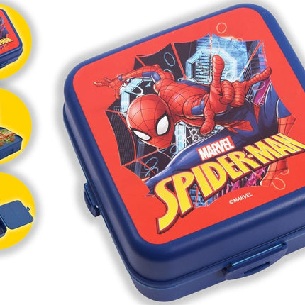 Spiderman Broodtrommel - Lunchbox voor Kinderen met 4 Compartimenten 