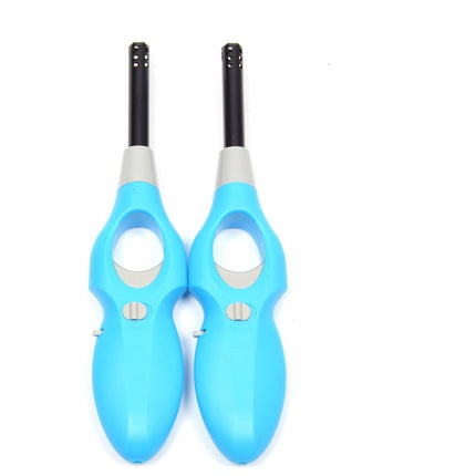 Gasaansteker met kinderbescherming - Barbecue aansteker - Pakket van 4x stuks BBQ aanstekers navulbaar| A Kwaliteit |Kinderbescherming/Kinderslot -Grijs-Blauw