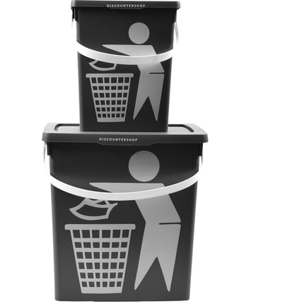 Handig klein afvalbak Afvalemmer containertje| 100% BIO recyclable | 30.8x25x14 cm| organisch afval 11/4.5 liter Grijs | 2 Stuks