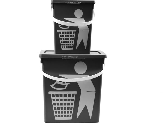 Handig klein afvalbak Afvalemmer containertje| 100% BIO recyclable | 30.8x25x14 cm| organisch afval 11/4.5 liter Grijs | 2 Stuks