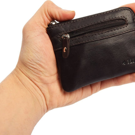 Autosleutel RFID Antidiefstal met YKK risten- Keyless Entry Go Sleutel Etui Hoesje Sleuteletui portemonnee - portemonnee etui - ring portemonnee - pasjeshouder met rits - rits portemonnee - 2 ritsen portemonnee - buffelleer portemonnee