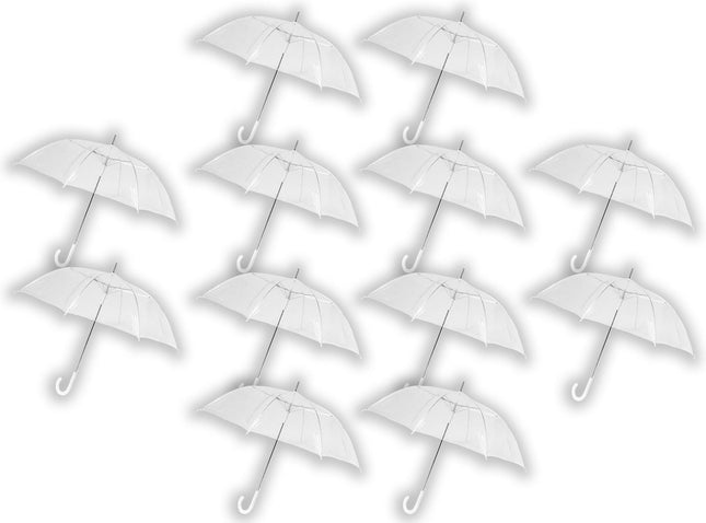 Transparante Paraplu Bruiloft 100cm – Koepelparaplu – Bubbleparaplu – 12 Stuks Voordelpak – Luxe Damesparaplu – Stevige Winddichte en Sneeuwbestendige Paraplu
