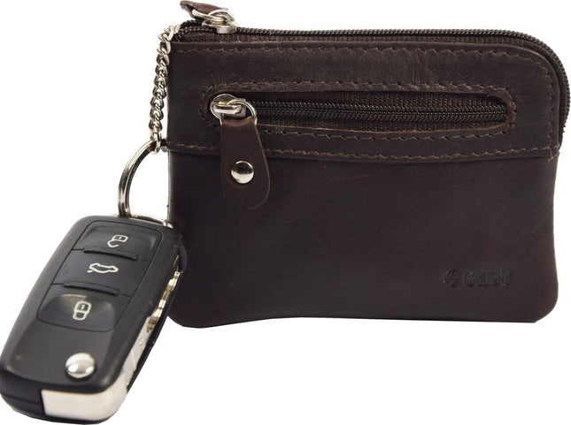 Autosleutel RFID Antidiefstal met YKK risten- Keyless Entry Go Sleutel Etui Hoesje Sleuteletui portemonnee - portemonnee etui - ring portemonnee - pasjeshouder met rits - rits portemonnee - 2 ritsen portemonnee - buffelleer portemonnee