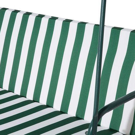 Schommelbank tuin groen tweezit met zonnescherm - Schommelbank - Groen-Wit - 140X110X153CM