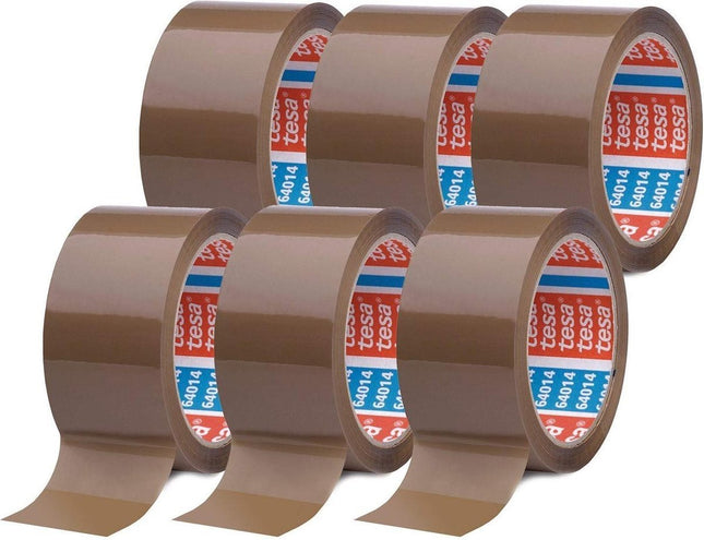 VERPAKKINGSTAPE TESA 64014 50MMX66M BRUIN 6 STUKs - 6 Rollen verpakkingstape bruin 50 mm x 66 meter - Handig en knutselen - VERPAKKINGSTAPE TESA 64014 50MMX66M BRUIN 6 STUKs
