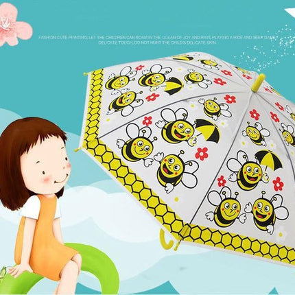 Kinderparaplu met Bijen print 96 cm paraplu - Disney Kinderparaplu 96 cm automatische paraplu met Transparant en Fluitje inbegrepen