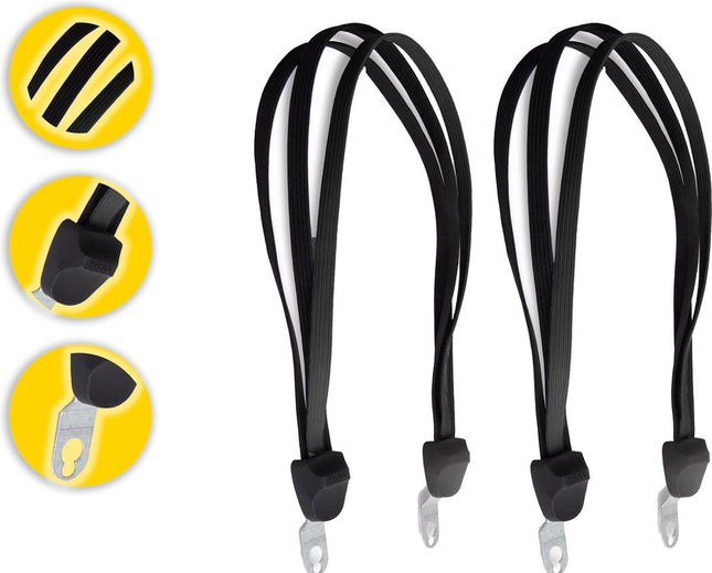 Snelbinder spinbinder Fiets 2 stuks : Robuuste Bagagespin voor 26 en 28 inch Wielen met 3 Elastieken, Handige Hak en Elegant Zwart Design