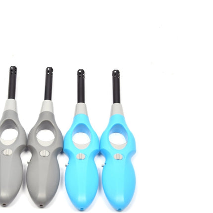 Gasaansteker met kinderbescherming - Barbecue aansteker - Pakket van 4x stuks BBQ aanstekers navulbaar| A Kwaliteit |Kinderbescherming/Kinderslot -Grijs-Blauw